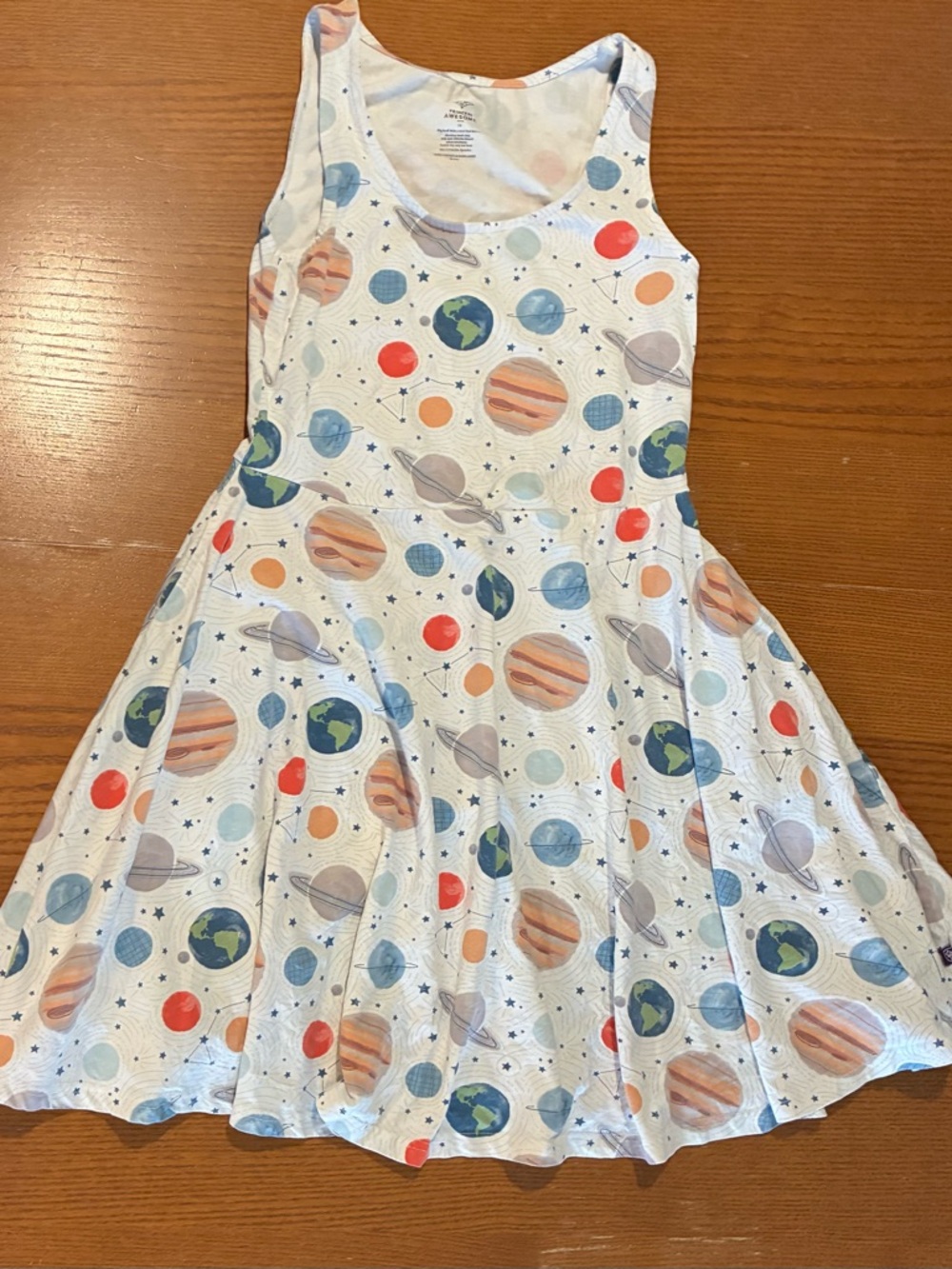 Girls' White Space Print Skater Dress